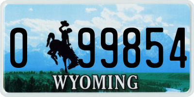 WY license plate 099854