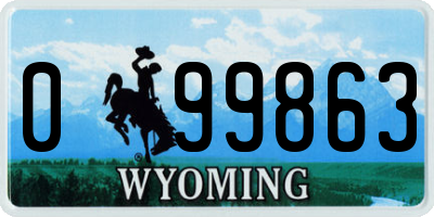 WY license plate 099863