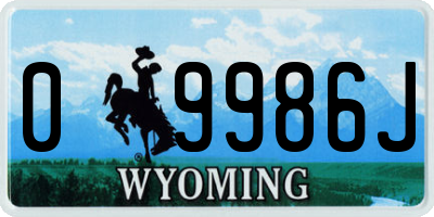 WY license plate 09986J