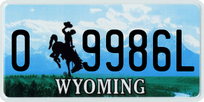 WY license plate 09986L