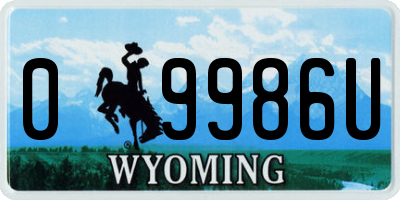 WY license plate 09986U