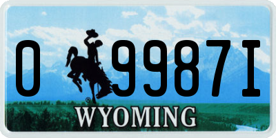 WY license plate 09987I