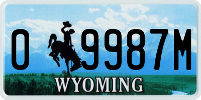 WY license plate 09987M