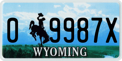 WY license plate 09987X