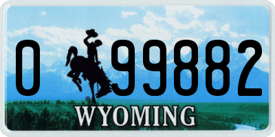 WY license plate 099882