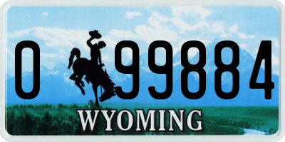WY license plate 099884