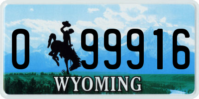 WY license plate 099916