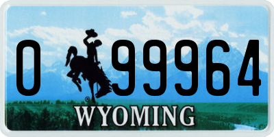 WY license plate 099964