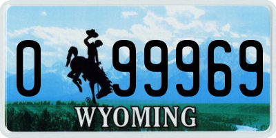 WY license plate 099969