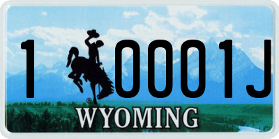 WY license plate 10001J