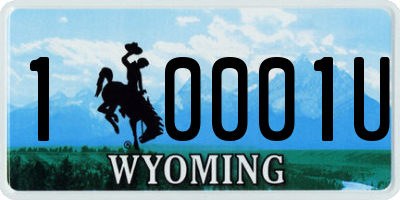 WY license plate 10001U