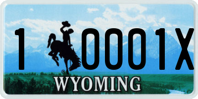 WY license plate 10001X
