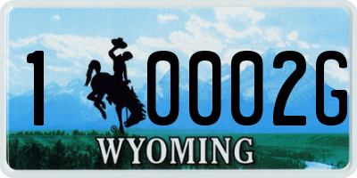 WY license plate 10002G