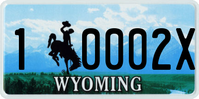WY license plate 10002X