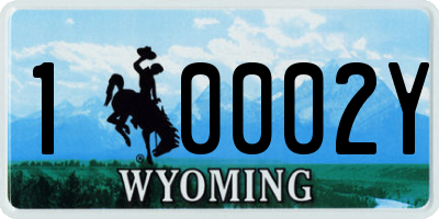 WY license plate 10002Y