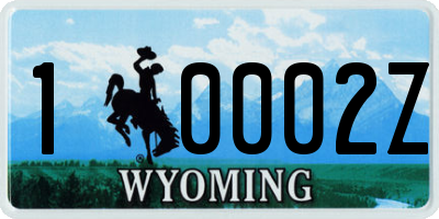 WY license plate 10002Z