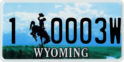WY license plate 10003W