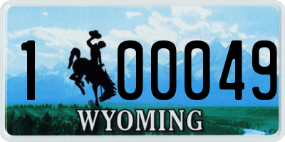 WY license plate 100049