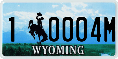 WY license plate 10004M
