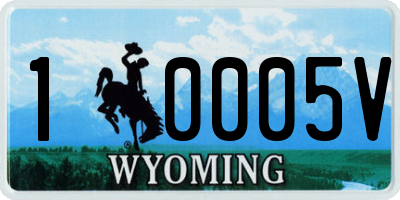 WY license plate 10005V