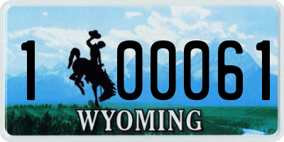 WY license plate 100061