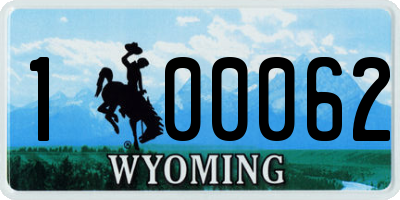 WY license plate 100062