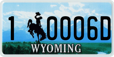 WY license plate 10006D