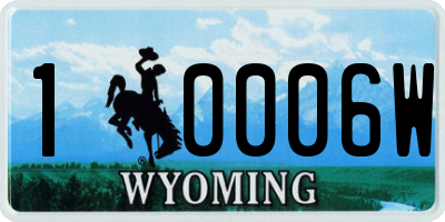 WY license plate 10006W
