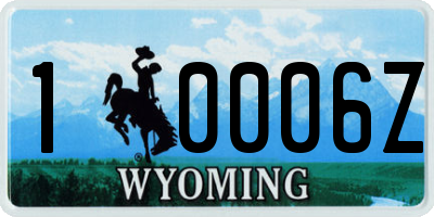 WY license plate 10006Z