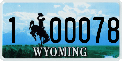 WY license plate 100078