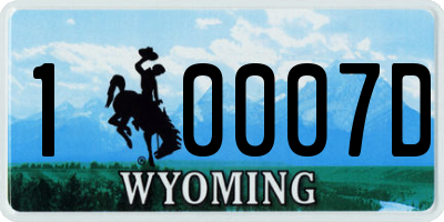 WY license plate 10007D