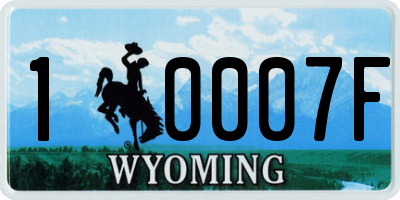 WY license plate 10007F