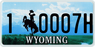 WY license plate 10007H