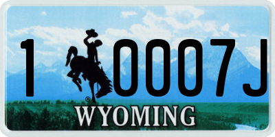 WY license plate 10007J