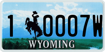 WY license plate 10007W