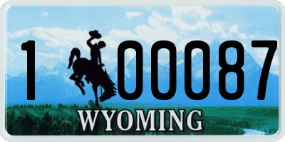 WY license plate 100087