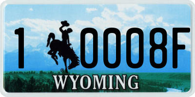 WY license plate 10008F