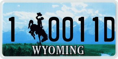 WY license plate 10011D