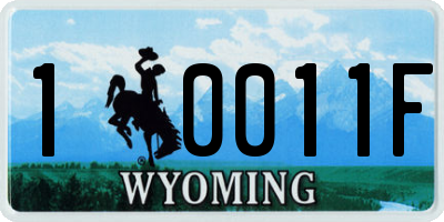 WY license plate 10011F