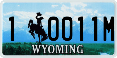 WY license plate 10011M
