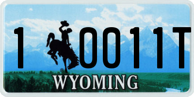 WY license plate 10011T