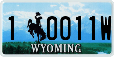 WY license plate 10011W