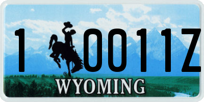 WY license plate 10011Z