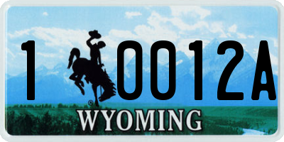 WY license plate 10012A