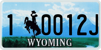WY license plate 10012J