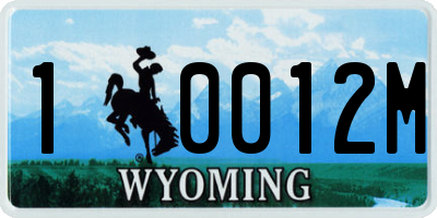 WY license plate 10012M