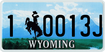 WY license plate 10013J