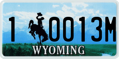WY license plate 10013M