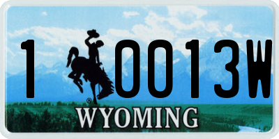 WY license plate 10013W