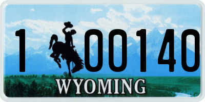 WY license plate 100140